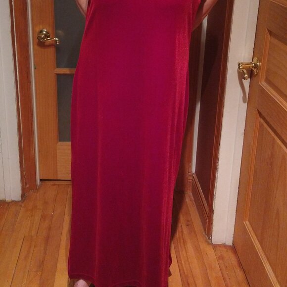 Coldwater Creek red velvet dress L - Picture 1 of 7
